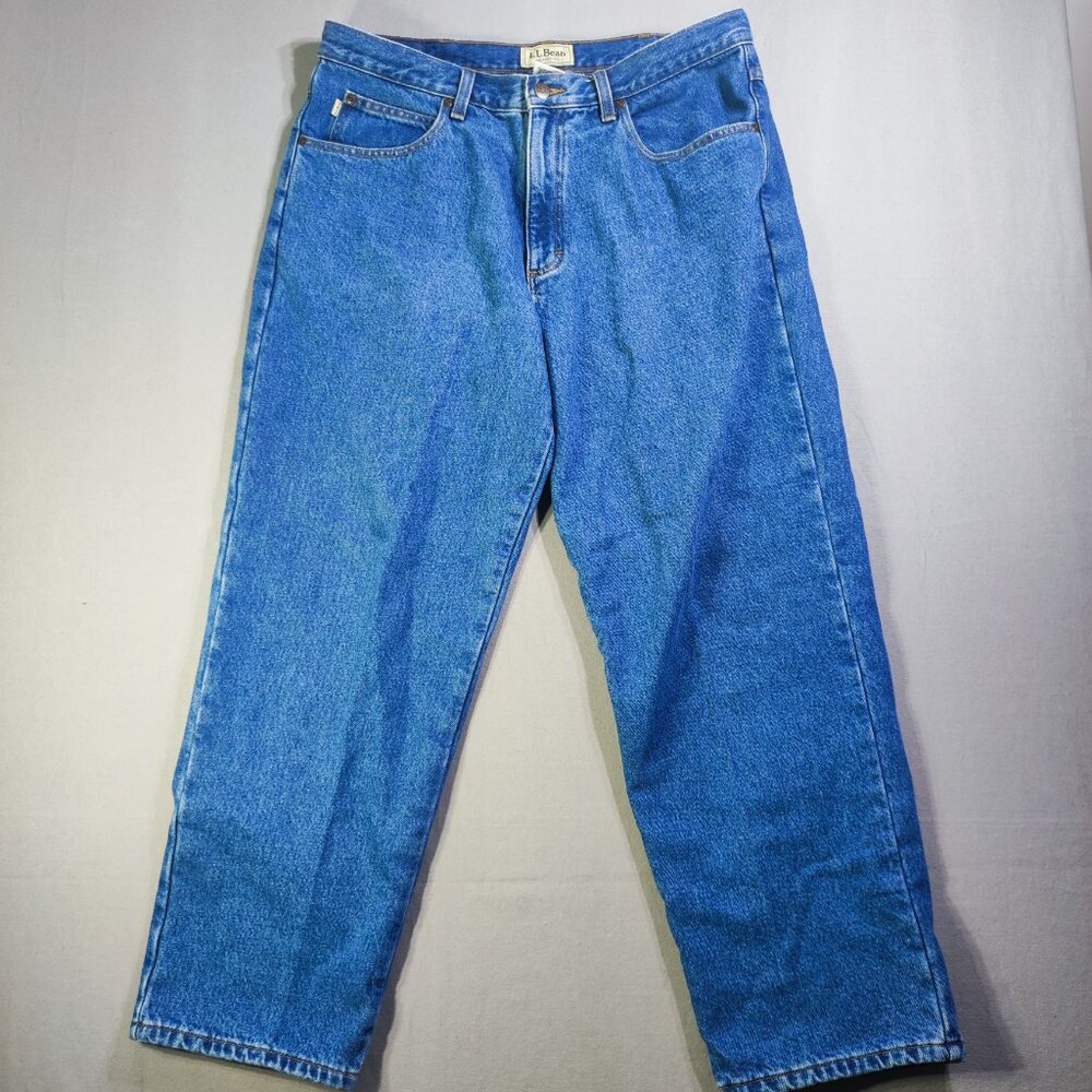 L.L.Bean Double L® Jeans, Relaxed Fit, Flannel-Lined men's size 36X29 denim blue